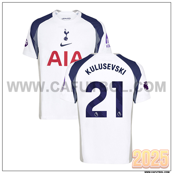 Primera Camiseta de Tottenham Hotspur KULUSEVSKI #21 Blanco 2025 2026