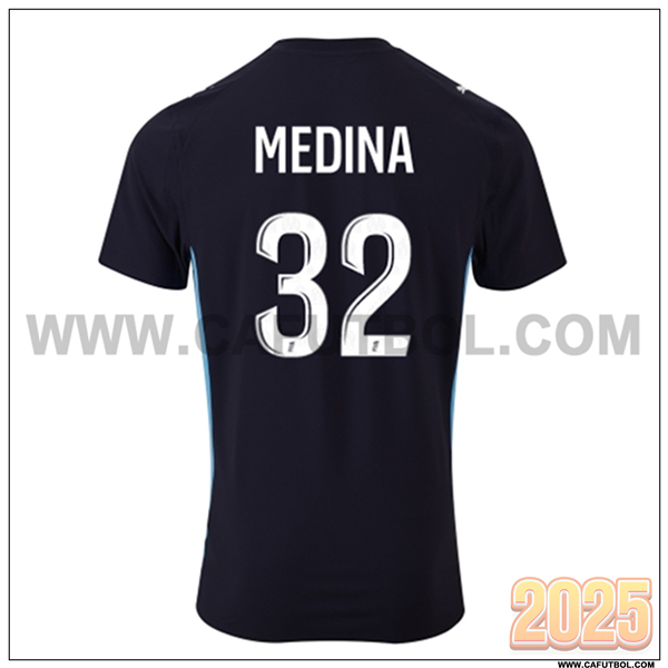 Segunda Camiseta de Marsella OM MEDINA #32 Negro 2025 2026