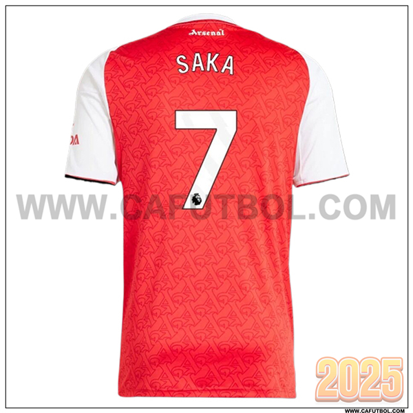 Primera Camiseta de FC Arsenal SAKA #7 Rojo/Blanco 2025 2026