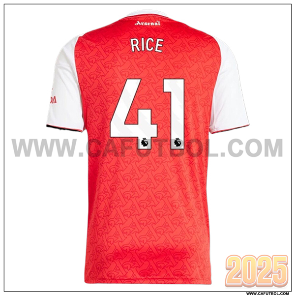 Primera Camiseta de FC Arsenal RICE #41 Rojo/Blanco 2025 2026