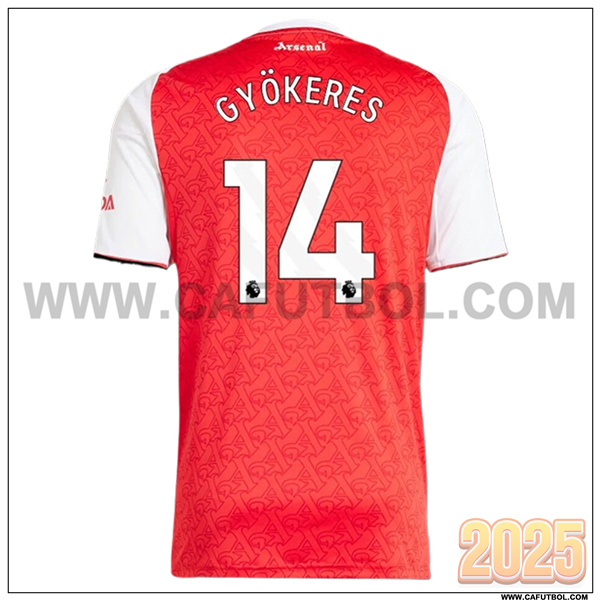 Primera Camiseta de FC Arsenal GYÖKERES #14 Rojo/Blanco 2025 2026