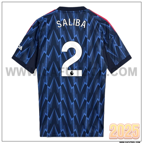 Segunda Camiseta de FC Arsenal SALIBA #2 Azul Marina 2025 2026
