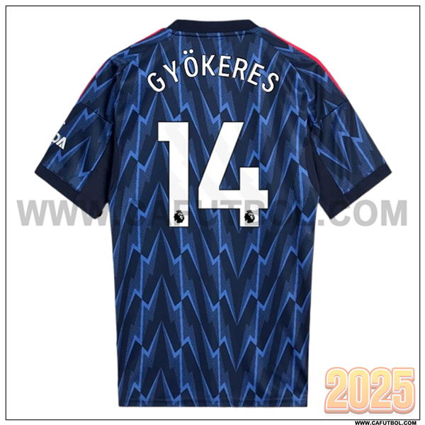 Segunda Camiseta de FC Arsenal GYÖKERES #14 Azul Marina 2025 2026