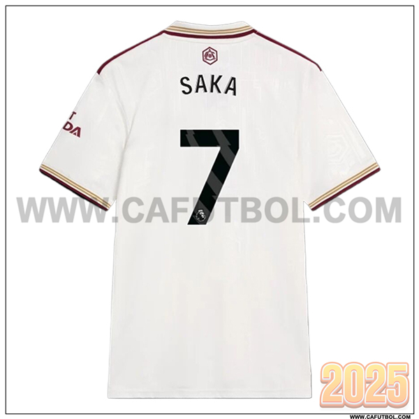 Tercero Camiseta de FC Arsenal SAKA #7 Blanco 2025 2026