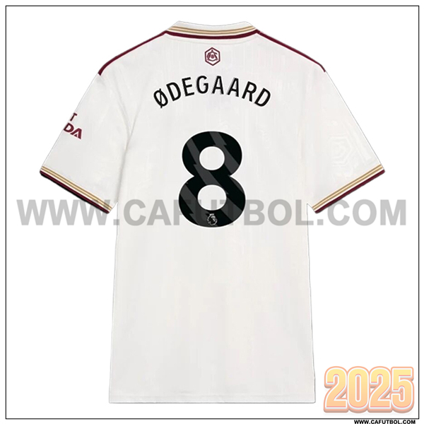 Tercero Camiseta de FC Arsenal ØDEGAARD #8 Blanco 2025 2026