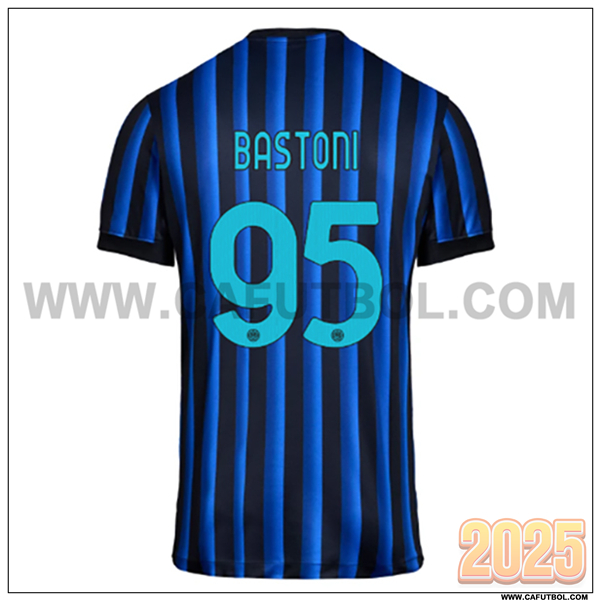 Primera Camiseta de Inter Milan BASTONI #95 Azul/Negro 2025 2026