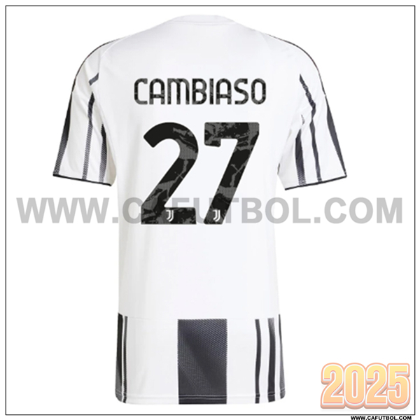 Primera Camiseta de Juventus CAMBIASO #27 Blanco/Negro 2025 2026