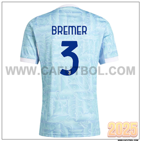 Segunda Camiseta de Juventus BREMER #3 Azul 2025 2026