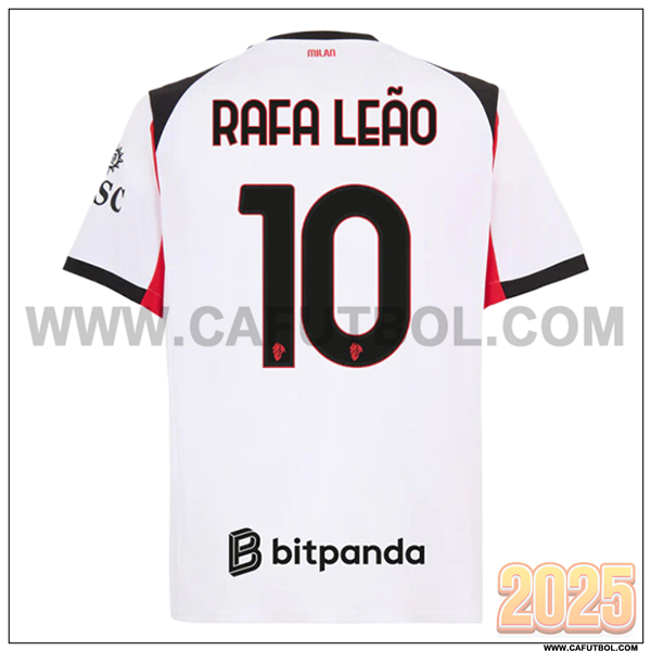 Segunda Camiseta de AC Milan RAFAEL LEÃO #10 Blanco 2025 2026