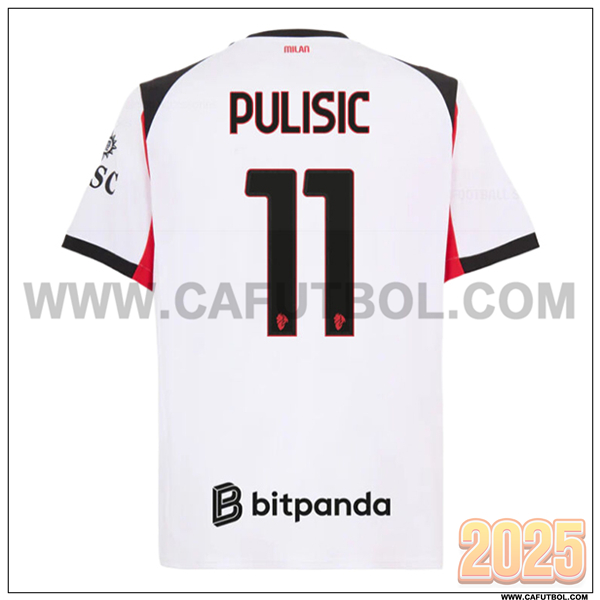 Segunda Camiseta de AC Milan PULISIC #11 Blanco 2025 2026
