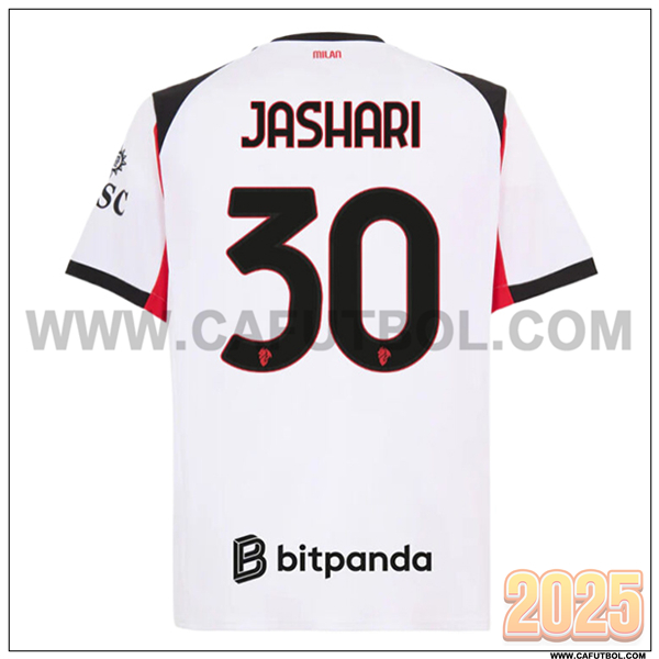 Segunda Camiseta de AC Milan JASHARI #30 Blanco 2025 2026