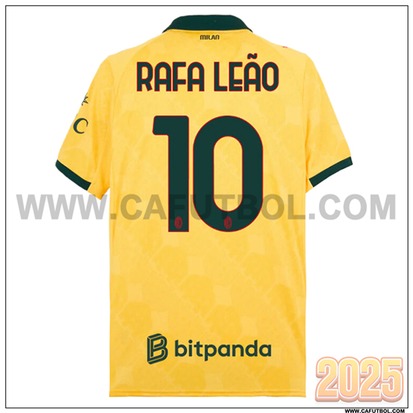 Tercero Camiseta de AC Milan RAFAEL LEÃO #10 AMARILLO 2025 2026