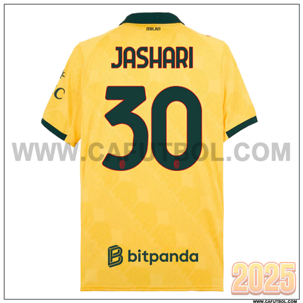 Tercero Camiseta de AC Milan JASHARI #30 AMARILLO 2025 2026