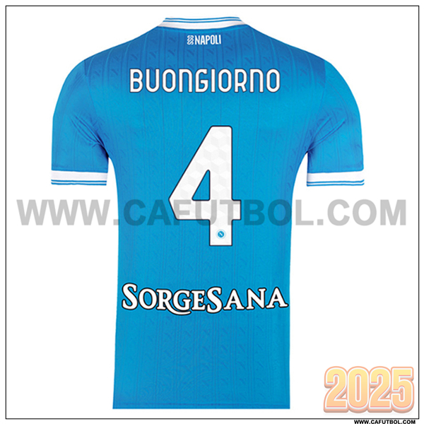 Primera Camiseta de SSC Napoles BUONGIORNO #4 Azul 2025 2026