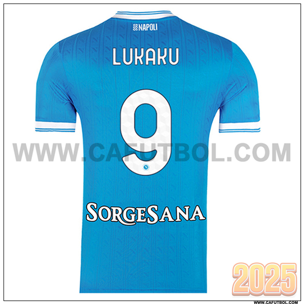 Primera Camiseta de SSC Napoles LUKAKU #9 Azul 2025 2026