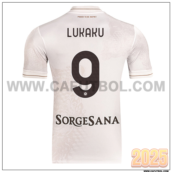 Segunda Camiseta de SSC Napoles LUKAKU #9 Blanco 2025 2026