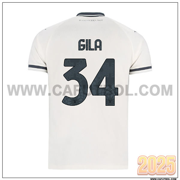 Segunda Camiseta de SS Lazio GILA #34 Blanco 2025 2026