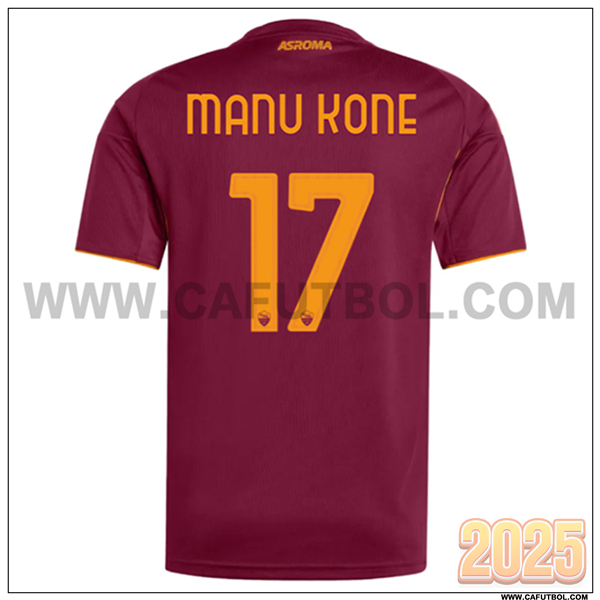 Primera Camiseta de AS Roma MANU KONÉ #17 Rojo 2025 2026
