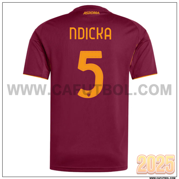 Primera Camiseta de AS Roma NDICKA #5 Rojo 2025 2026