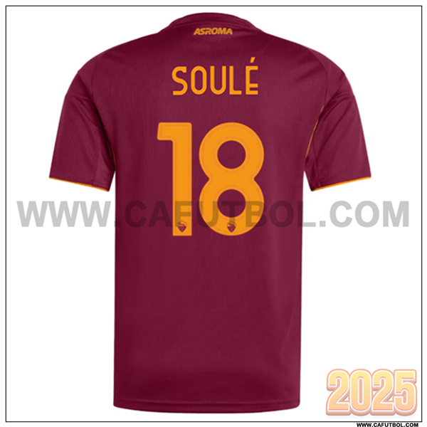 Primera Camiseta de AS Roma SOULÉ #18 Rojo 2025 2026