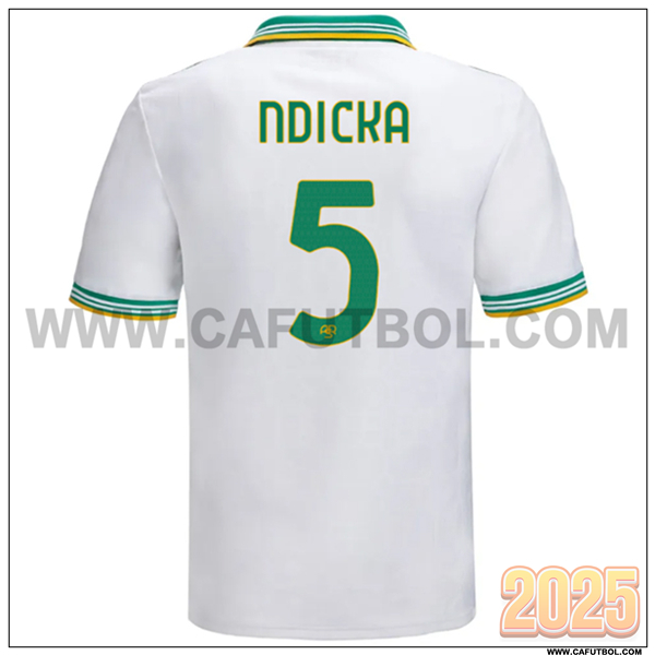 Tercero Camiseta de AS Roma NDICKA #5 Blanco 2025 2026