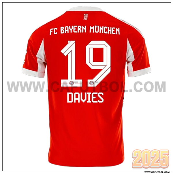 Primera Camiseta de Bayern Munich DAVIES #19 Rojo 2025 2026