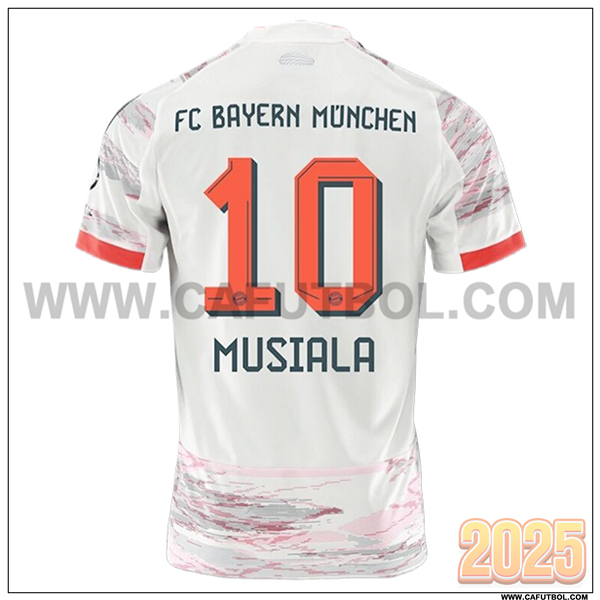 Segunda Camiseta de Bayern Munich MUSIALA #10 Blanco 2025 2026