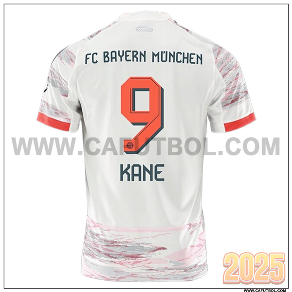 Segunda Camiseta de Bayern Munich KANE #9 Blanco 2025 2026