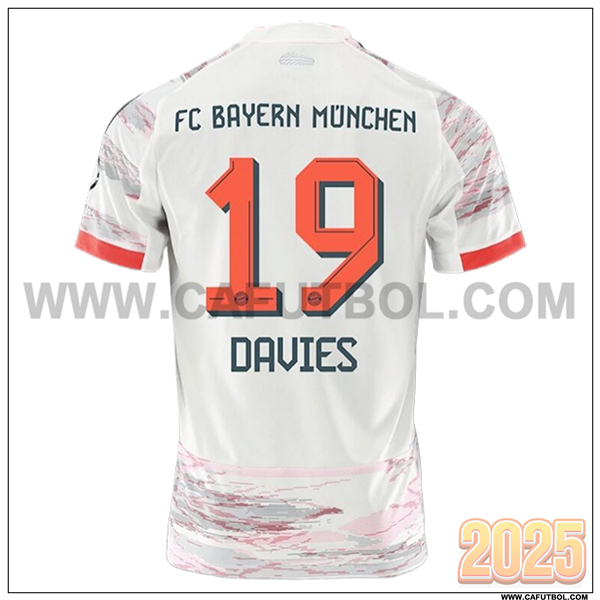 Segunda Camiseta de Bayern Munich DAVIES #19 Blanco 2025 2026