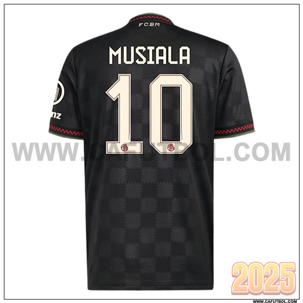 Camiseta de Bayern Munich MUSIALA #10 Liga de Campeones Negro 2025 2026