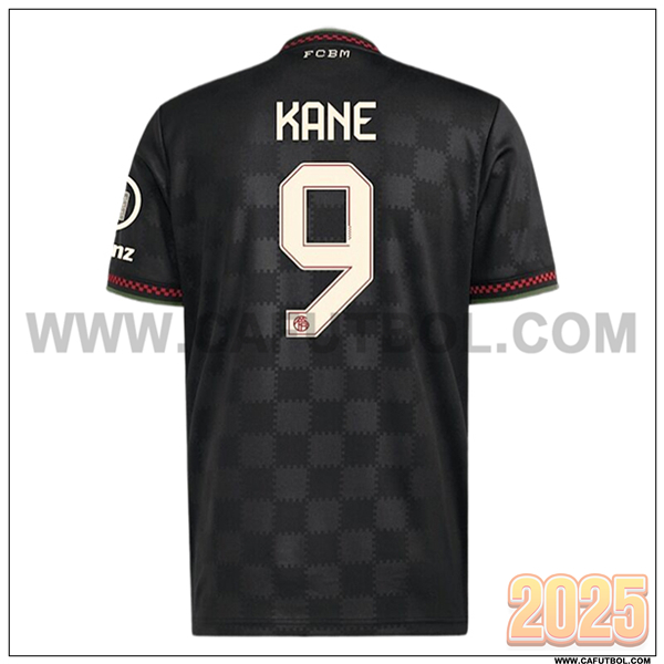 Camiseta de Bayern Munich KANE #9 Liga de Campeones Negro 2025 2026