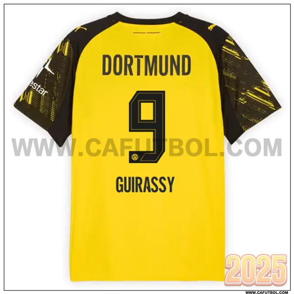 Primera Camiseta de Dortmund BVB GUIRASSY #9 AMARILLO/Negro 2025 2026
