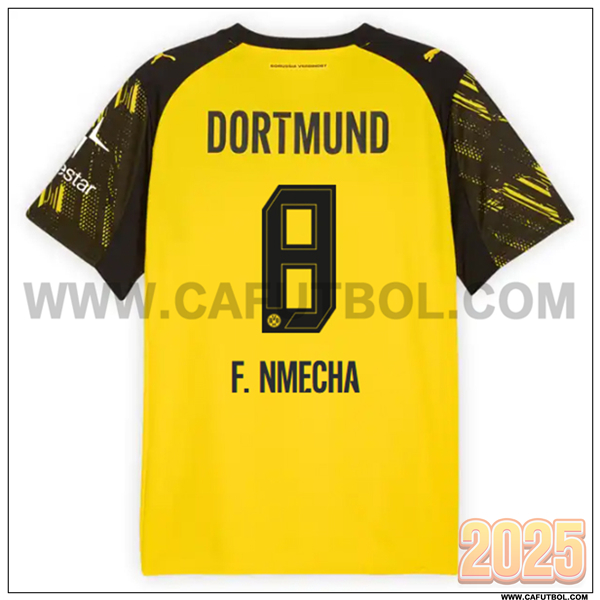 Primera Camiseta de Dortmund BVB F.NMECHA #8 AMARILLO/Negro 2025 2026