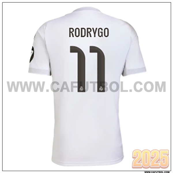 Primera Camiseta de Real Madrid RODRYGO #11 Blanco 2025 2026