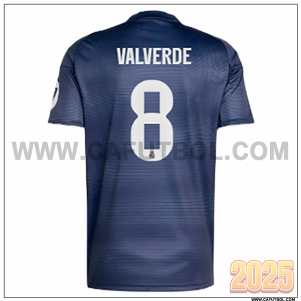 Segunda Camiseta de Real Madrid VALVERDE #8 Azul Marina 2025 2026
