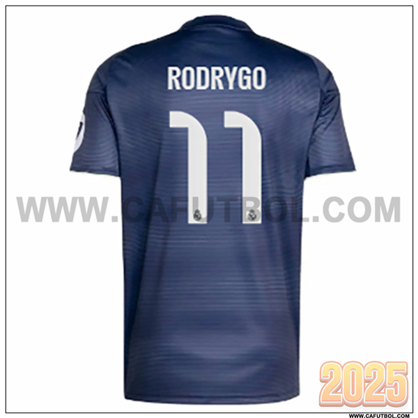 Segunda Camiseta de Real Madrid RODRYGO #11 Azul Marina 2025 2026