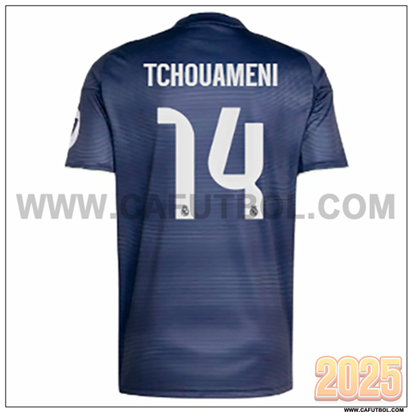 Segunda Camiseta de Real Madrid TCHOUAMÉNI #14 Azul Marina 2025 2026