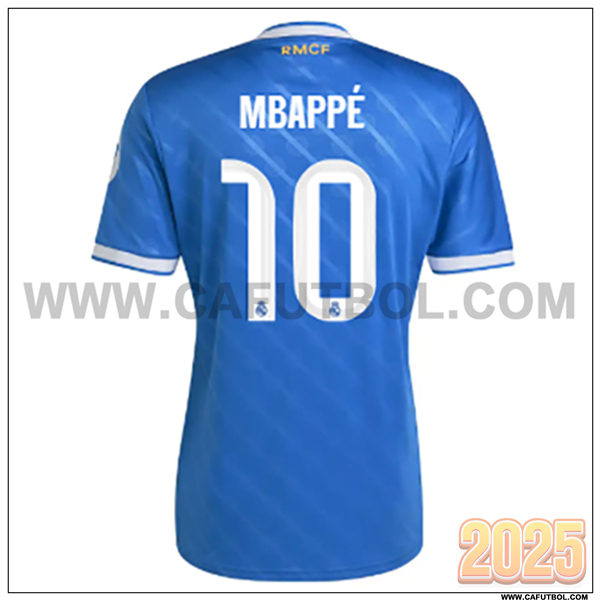 Tercero Camiseta de Real Madrid Mbappé #10 Azul 2025 2026