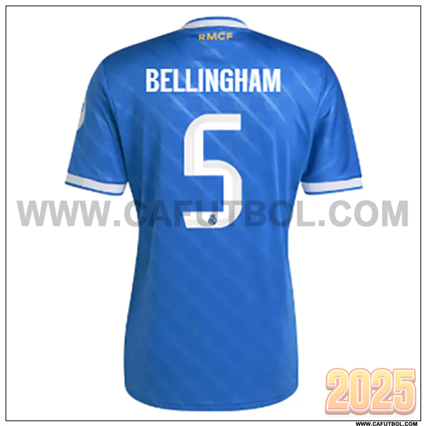 Tercero Camiseta de Real Madrid BELLINGHAM #5 Azul 2025 2026
