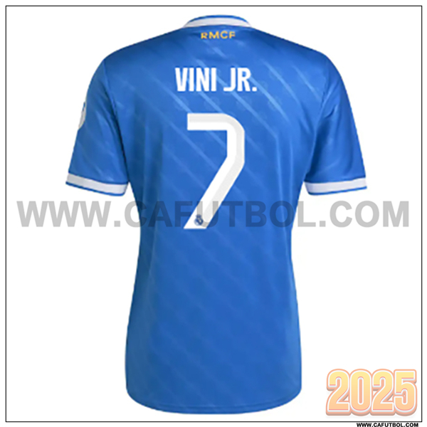 Tercero Camiseta de Real Madrid VINI JR. #7 Azul 2025 2026