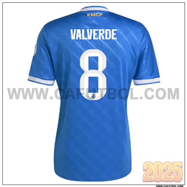 Tercero Camiseta de Real Madrid VALVERDE #8 Azul 2025 2026