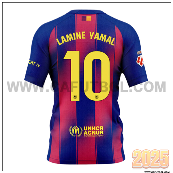 Primera Camiseta de FC Barcelona LAMINE YAMAL #10 Rojo/Azul 2025 2026