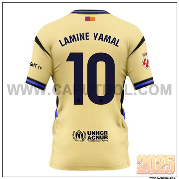Segunda Camiseta de FC Barcelona LAMINE YAMAL #10 AMARILLO 2025 2026