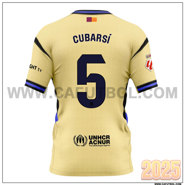 Segunda Camiseta de FC Barcelona CUBARSÍ #5 AMARILLO 2025 2026