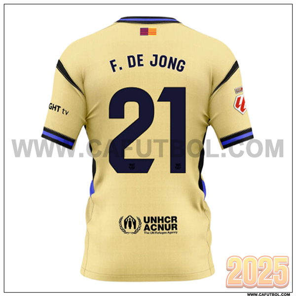 Segunda Camiseta de FC Barcelona F. DE JONG #21 AMARILLO 2025 2026