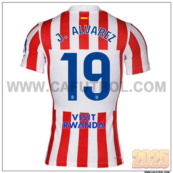 Primera Camiseta de Atletico Madrid J. ALVAREZ #19 Rojo/Blanco 2025 2026