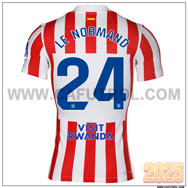 Primera Camiseta de Atletico Madrid LE NORMAND #24 Rojo/Blanco 2025 2026