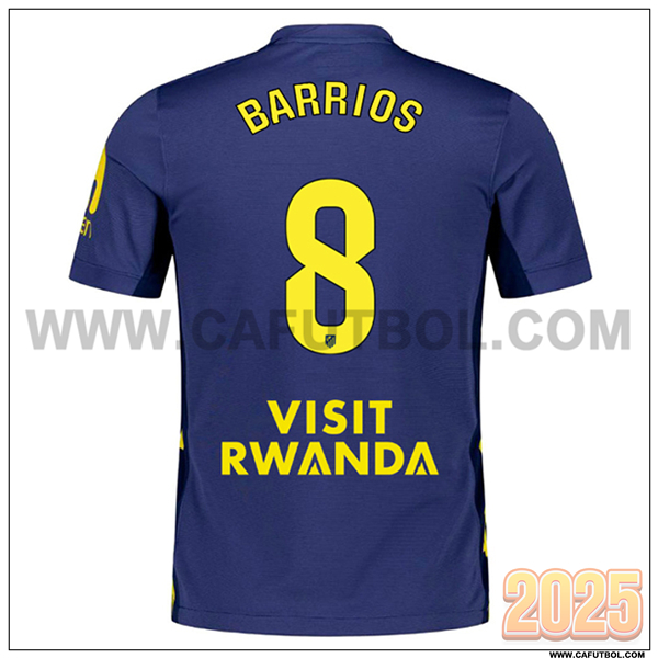 Segunda Camiseta de Atletico Madrid BARRIOS #8 Azul Marina 2025 2026