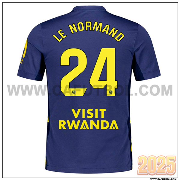 Segunda Camiseta de Atletico Madrid LE NORMAND #24 Azul Marina 2025 2026