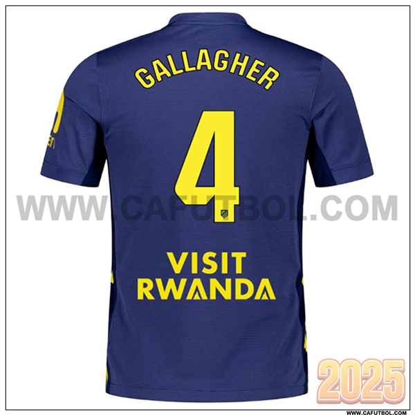 Segunda Camiseta de Atletico Madrid GALLAGHER #4 Azul Marina 2025 2026
